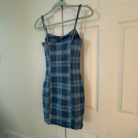 H&M Blue Plaid Women's Dress - Picture 2 of 5